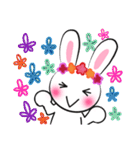 Five flowers rabbit(Chinese)（個別スタンプ：28）