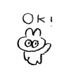 クレヨンなくまうさぎ（個別スタンプ：3）