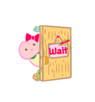 ももリボンちゃん with the message（個別スタンプ：30）