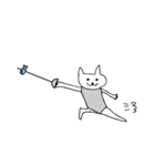 フェンシングをするネコ（個別スタンプ：14）