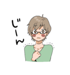 メガネ男子にVネック（個別スタンプ：17）
