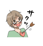 メガネ男子にVネック（個別スタンプ：19）