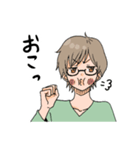 メガネ男子にVネック（個別スタンプ：22）