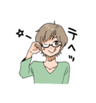メガネ男子にVネック（個別スタンプ：36）