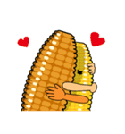 Grilled corn and lovely corn（個別スタンプ：11）