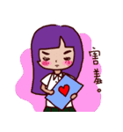i am purple hair girl（個別スタンプ：39）