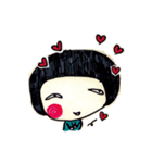 Being cute, blushing.  2（個別スタンプ：15）