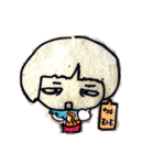 Being cute, blushing.  2（個別スタンプ：38）