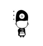 小さな黒と白のゴースト（個別スタンプ：17）