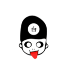 小さな黒と白のゴースト（個別スタンプ：30）