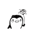 Omelette penguin---Black and White Mime（個別スタンプ：5）