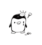 Omelette penguin---Black and White Mime（個別スタンプ：9）