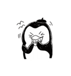 Omelette penguin---Black and White Mime（個別スタンプ：19）