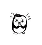 Omelette penguin---Black and White Mime（個別スタンプ：24）