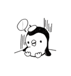 Omelette penguin---Black and White Mime（個別スタンプ：38）