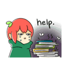 Apple boy and cat（個別スタンプ：3）