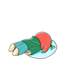 Apple boy and cat（個別スタンプ：10）
