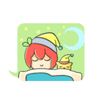 Apple boy and cat（個別スタンプ：12）