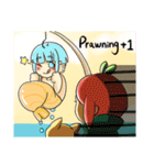 Apple boy and cat（個別スタンプ：14）