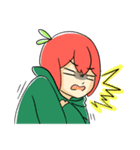 Apple boy and cat（個別スタンプ：21）