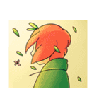 Apple boy and cat（個別スタンプ：22）