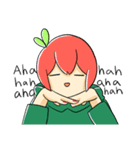 Apple boy and cat（個別スタンプ：25）