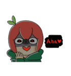 Apple boy and cat（個別スタンプ：26）