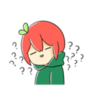 Apple boy and cat（個別スタンプ：29）