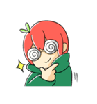 Apple boy and cat（個別スタンプ：30）