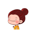 PenPen Red Bun Girl（個別スタンプ：1）