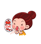 PenPen Red Bun Girl（個別スタンプ：5）