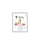 切手deスタンプ 日本語版（個別スタンプ：3）