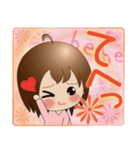 女の子スタンプ (ちびキャラ) 日常編（個別スタンプ：17）