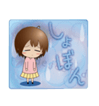 女の子スタンプ (ちびキャラ) 日常編（個別スタンプ：34）