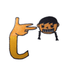 手話 指文字＆人の顔(あ行〜や行とおまけ)（個別スタンプ：12）