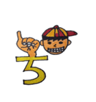 手話 指文字＆人の顔(あ行〜や行とおまけ)（個別スタンプ：17）