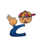 手話 指文字＆人の顔(あ行〜や行とおまけ)（個別スタンプ：20）