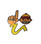手話 指文字＆人の顔(あ行〜や行とおまけ)（個別スタンプ：27）