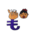 手話 指文字＆人の顔(あ行〜や行とおまけ)（個別スタンプ：35）