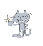 Happy Gray Cat（個別スタンプ：1）