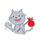 Happy Gray Cat（個別スタンプ：16）