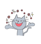 Happy Gray Cat（個別スタンプ：27）