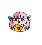 A girl with pink hair（個別スタンプ：1）