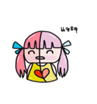 A girl with pink hair（個別スタンプ：3）