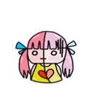 A girl with pink hair（個別スタンプ：4）