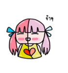 A girl with pink hair（個別スタンプ：5）