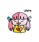 A girl with pink hair（個別スタンプ：24）