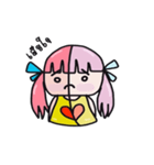 A girl with pink hair（個別スタンプ：35）