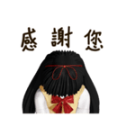 Black Hair Bangs JK Girl（個別スタンプ：25）