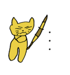 小1女子の描く黄色猫ヤンの日常（個別スタンプ：33）
